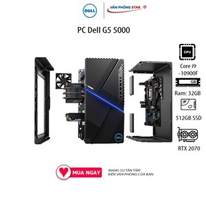Máy tính để bàn Dell G5 5000 70226493 - Intel Core i9-10900F, 32GB RAM, SSD 512GB, Nvidia GeForce RTX 2070 Super 8GB GDDR6