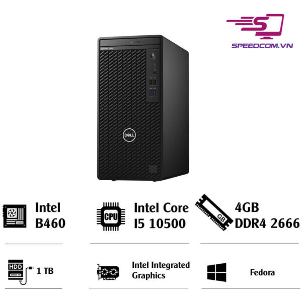Máy tính để bàn Dell OptiPlex 3080MT 42OT380001 - Intel Core i5-10500, 4GB RAM, SSD 1TB, Intel UHD Graphics 630