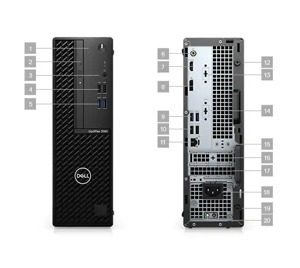 Máy tính để bàn Dell OptiPlex 3080 SFF 70233228 - Intel Core i3-10100, 4GB RAM, HDD 1TB, Intel UHD Graphics