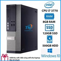 Máy Tính Để Bàn Dell Optiplex 3010 Core i7 3770 Ram 8GB, Ổ Cứng SSD 120GB + HDD 500GB + Qùa Tặng - Bảo Hành 12 Tháng