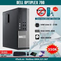 Máy tính để bàn Dell Optiplex 790 Intel Core i3-2100 RAM 4GB HHD 500GB - Hàng nhập khẩu + tặng 1 bộ bàn phím chuột usb wifi. [bonus]