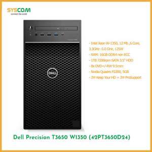 Máy tính để bàn Dell Precision 3650 Tower 42PT3650D24 - Intel Xeon W-1350, 16GB RAM, HDD 1TB, Nvidia Quadro P2200 5GB