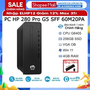 Máy tính để bàn HP 280 Pro G5 SFF 60M20PA - Intel Pentium Gold G6405, 4GB RAM, SSD 256GB, Intel UHD Graphics 610