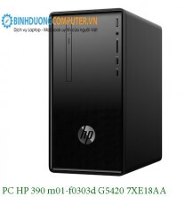 Máy tính để bàn HP 390 M01-F0303d 7XE18AA - Intel Pentium Gold G5420, 4GB RAM, HDD 1TB, Intel UHD Graphics