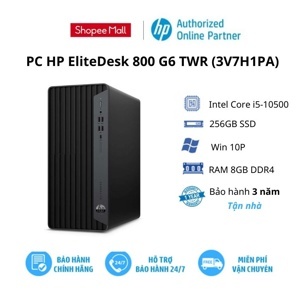 Máy tính để bàn HP EliteDesk 800 G6 3V7H1PA - Intel Core i5-10500, 8GB RAM, SSD 256GB, Intel UHD Graphics 630
