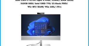 Máy tính để bàn HP EliteOne 840 G9 AIO 76N82PA - Intel Core i7-12700, 16GB RAM, SSD 512GB, Intel UHD Graphics 770, 23.8 inch
