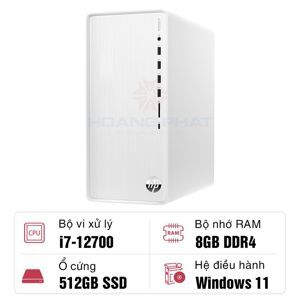 Máy tính để bàn HP Pavilion TP01-3006d 6K7A6PA - Intel Core i7-12700, 8GB RAM, SSD 512GB, Intel UHD Graphics 770