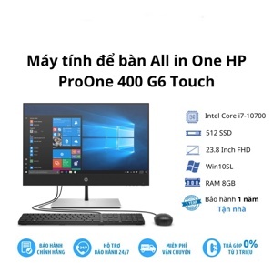 Máy tính để bàn HP ProOne 400G6 AIO 230T1PA - Intel core i7-10700, 8GB RAM, SSD 512GB, Radeon 535 2GB GDDR5, 23.8 inch