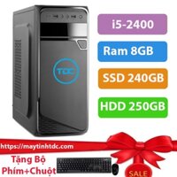 Máy tính để bàn MAX PC CPU Core i5 2400 Ram 8GB SSD 240GB+HDD 500GB+ Qùa tặng bộ phím chuột, bàn di chuột