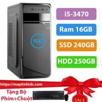 Máy tính để bàn MAX PC CPU Core i5 3470 Ram 16GB SSD 240GB+HDD 250GB+ Qùa tặng bộ phím chuột, bàn di chuột