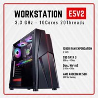 Máy tính đồ họa workstation giá rẻ  Máy tính chơi game  E5V2X- Intel 10 lõi 20 luồng   3.3 Ghz  Hàng chính hãng