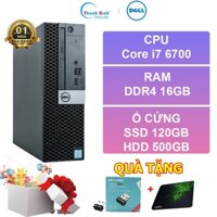 Máy Tính Đồng Bộ Dell 💟ThanhBinhPC💟 Dell Optiplex 3050 SFF ( CPU Core i7 6700- RAM 16GB- SSD 120G- HDD 500G ) - BH 12T