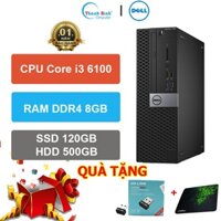 Máy Tính Đồng Bộ Dell 💟ThanhBinhPC💟 Dell Optiplex 3050 SFF ( CPU Core i3 6100 - RAM 8G - SSD 120G - HDD 500G  ) - BH12T.