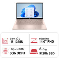 Máy tính Laptop HP Pavilion x360 14-ek1048TU 80R26PA (i5 1335U/ 8GB/ 512GB SSD/14 inch FHD Touch/Win11/ Gold/ Vỏ nhôm/ Pen)
