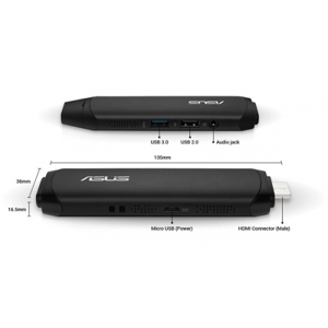Máy tính để bàn Asus VivoStick TS10 (TS-10) - Intel Atom x5-Z8350, RAM 2GB, HDD 32GB, Intel HD Graphics