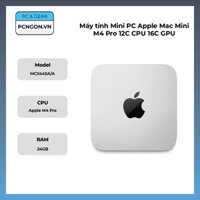 Máy tính Mini PC Apple Mac Mini M4 Pro 12C CPU 16C GPU (24GB/512GB)