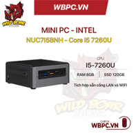 Máy tính Mini PC Intel NUC7I5BNH/ Core i5 7260U/ Intel Plus Graphics 650 / LAN + Wifi / Ram 8GB / SSD 120GB - Chính hãng
