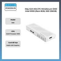 Máy tính Mini PC Minisforum S100 Intel N100 (Ram 8GB, SSD 256GB)