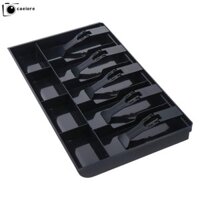 Máy tính tiền CAEIORE, 15.9 "D X 9.6" W X 1.42 "H Khay chèn ngăn kéo màu đen, 5 hóa đơn / 4 ngăn đựng tiền xu Hộp thu ngân ABS bằng nhựa Văn phòng