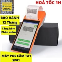 Máy tính tiền POS cầm tay Scangle SP01 In Từ app Kiotviet, posapp, pos365