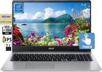 Máy tính xách tay Acer Chromebook 15.6 2023 mới nhất: Màn hình cảm ứng IPS FHD 1080p, Intel Celeron N4020 lõi kép, RAM 4GB, eMMC 64GB, Webcam HD, WiFi 5, Pin hơn 12 giờ, HĐH Chrome, kèm Marxsolcables