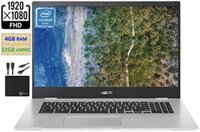 Máy tính xách tay ASUS Chromebook 2022, màn hình rộng 17,3 FHD 1080p, siêu nhẹ, hiệu năng mạnh mẽ, pin lâu, wifi nhanh, hỗ trợ đồ họa UHD, có webcam HD, RAM 4GB, bộ nhớ eMMC 32GB, Chrome OS