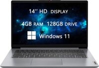 Máy tính xách tay Ideapad 1i 2022 của Lenovo - Dành cho sinh viên đại học & doanh nghiệp, màn hình HD 14 inch, Intel Celeron N4020, RAM 4GB, ổ cứng 128GB (SSD 64GB + thẻ 64GB), kèm MS Office 365 1 năm, tích hợp HDMI, Webcam và hệ điều hành Windows 11.