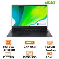 Máy Tính Xách Tay Laptop Acer A315-57-379K - Intel core i3-1005G14GB256GB SSD15.6 FHDBT4Win11SLBlack - Hàng Chính Hãng