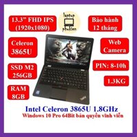 Máy tính xách tay Lenovo ThinkPad 13 celeron 3865U 1.8GHz, ram DDR4 8GB, SSD m2 256GB, 13" FHD(1920x1080) IPS
