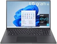 Máy tính xách tay LG Gram 16Z90P 16 siêu nhẹ, Intel Evo CORE i7 thế hệ thứ 11, RAM 16GB, SSD 256GB, Windows 11 Home, Pin 22 giờ, tích hợp Alexa, 2x USB-C, HDMI, USB - Màu đen - Độ phân giải 2560 x 1600.