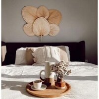 Mây tre- 6 quạt lá cọ decor tường y hình -Tre HN