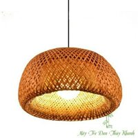 Mây tre- Chao đèn mây tre thả trần đẹp 45*25cm -Tre HN