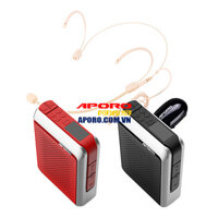 Máy trợ giảng Aporo T18 2.4G Micro không dây cài áo, mic hạt gạo màu da gài tai
