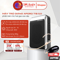 Máy trợ giảng Aporo T18 bluetooth 5.0 phiên bản mic hạt gạo cao cấp không dây dùng sóng 2.4G