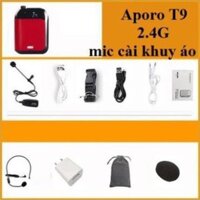 MÁY TRỢ GIẢNG Aporo T9 2.4G MIC CÀI KHUY ÁO
