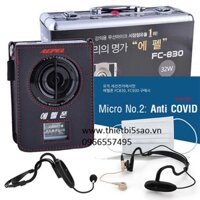 Máy trợ giảng không dây Hàn Quốc AEPEL FC-830 Made in Korea (FC830 Phiên bản giới hạn: 2 Micro không dây phòng Covid)