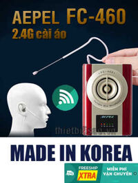 Máy trợ giảng không dây Hàn Quốc APEL FC460 2.4G, loa 32W, Mic hạt gạo màu da FC-460