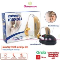Máy trợ thính không dây, tai nghe siêu nhỏ cho người già sạc pin, lọc tiếng ồn Maxola Inqua