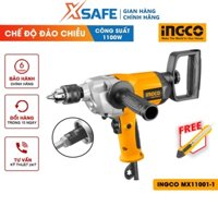 Máy trộn sơn INGCO MX11001-1 Không kèm cần trộn sơn theo máy, nhông hộp số bằng nhôm hợp kim, kèm theo đầu khoan 13mm