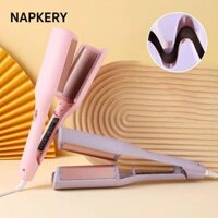 Máy uốn tóc cuộn trứng NAPKERY, Máy uốn tóc gợn sóng nước 32mm, Quà tặng Máy uốn tóc hình chữ V nhanh chuyên nghiệp