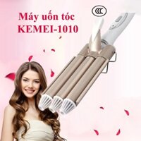 Máy uốn tóc gợn sóng 3 trục Kemei KM-1010 cho mái tóc đẹp 2025