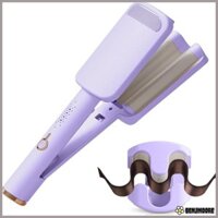 Máy uốn tóc sóng lớn BENJMOORE, Máy uốn sóng nhẹ chống bỏng, Cây đũa phép uốn 32mm di động có thể điều chỉnh nhiệt độ cho tóc ngắn và tóc dài