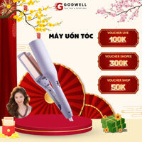 Máy Uốn Tóc Xoăn Sóng Nước Hippie 32mm GODWELL Phong cách Hàn Quốc, Chất Liệu Gốm Sứ Ceramic Cao Cấp