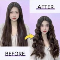 Máy Uốn Tóc Xoăn Sóng Nước Hippie 32mm Chất Liệu Gốm Sứ Ceramic Cao Cấp 2 Trục Máy Làm Xoăn Tóc