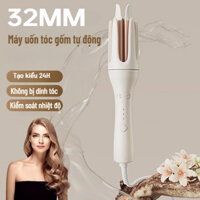 Máy Uốn Tóc Xoăn Tự Động 32mm Chất Liệu Gốm Sứ Bảo Vệ Tóc - Máy Làm Tóc Tự Động Xoay 360 Độ Ion Âm