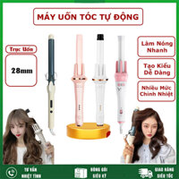 Máy uốn tóc xoăn tự động, máy làm tóc xoăn sóng tự động xoay 360 độ trục 28mm tạo kiểu tóc