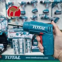 Máy vặn vít mini cầm tay TOTAL TSDLI0402 Máy bắn vít pin 4V đầu lục giác 1/4, kèm 10 mũi vít 25mm, 1 mũi từ, cáp sạc USB