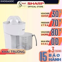 Máy vắt cam Sharp 850ml Chính hãng 40W vắt kiệt nước, tự đảo chiều lưới lọc Inox dễ vệ sinh EJ-J408-WH - SSHOP OFFICIAL
