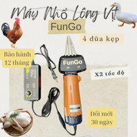 Máy Vặt Lông Vịt Cầm Tay 4 đũa kẹp FUNGO chính hãng - Công Suất Lớn 250W tặng Nhíp Dao Nhổ Lông Gà, Vịt, Heo Inox