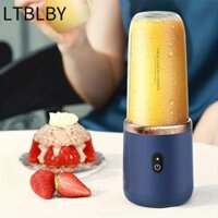 Máy vắt nước ép LTBLBY, Cốc nước ép nhỏ có thể sạc lại bằng điện, 6 lưỡi dao cầm tay với 2 cốc Máy xay sinh tố Mini đa chức năng ngoài trời
